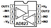 AD823AN   Dual  16 MHz  Rail-to-Rai  FET Input  Amplifier