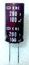 200V  100uF  KME200VB100M  105℃  Φ16x31.5    1pcs