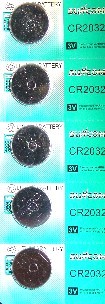 Lithium   CR2032   3V    ボタン電池       5 pcs