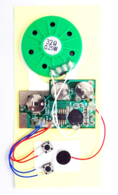 MK168　音声メッセージカードが簡単に作れる超薄型高音質15秒ボイスレコーダーボード(マイク、スピーカー、電池付き。)